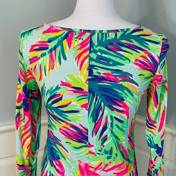 Lilly Pulitzer Marlowe Boat Neck Shift Pima Cotton Dress Green Multi XS - Picture 7 of 11